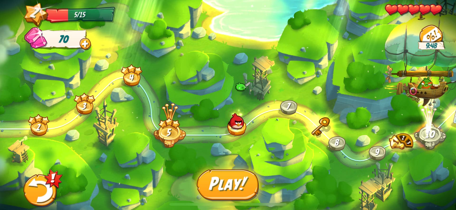 Angry Birds līmeņu progresija