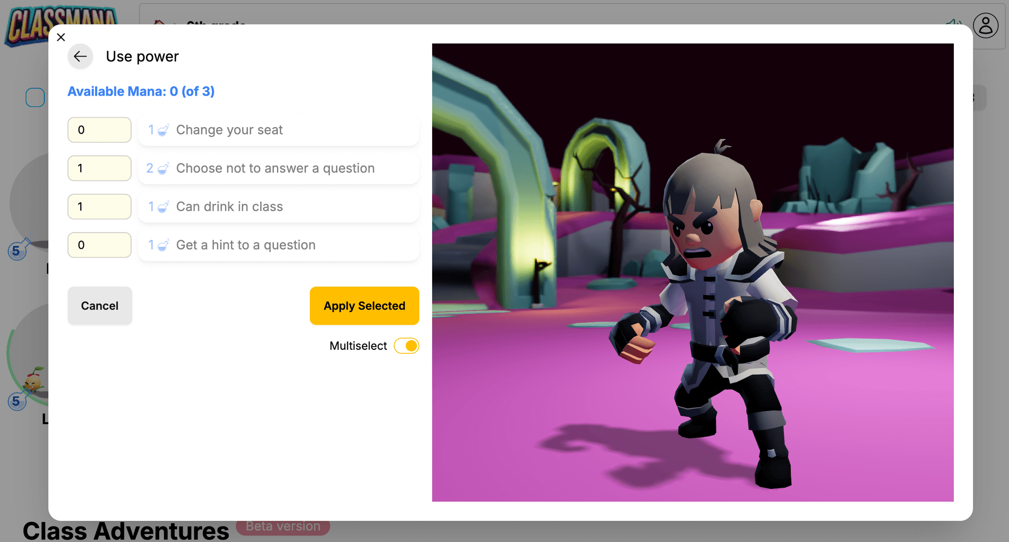 Daudzatlases režīma pārslēgs spējām